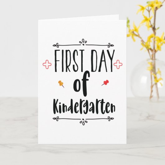 Eerste dag van de Kindergarten Kaart (Gele Bloem)