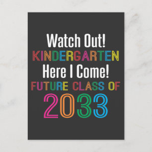 Eerste dag van de Kindergarten, Kinder klasse 2033 Briefkaart