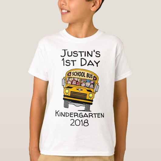 Eerste dag van de Kindergarten / ongeacht de graad T-shirt (Voorkant)