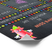 Eerste dag van de Kindergarten Sign GIRL, Chalkboa Poster (Hoek)