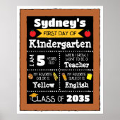 Eerste dag van de klas Tekens Student Art - Geel Poster (Voorkant)