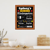 Eerste dag van de klas Tekens Student Art - Geel Poster (Keuken)