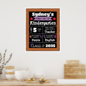 Eerste dag van de klas Tekens Student Art - Paarse Poster (Keuken)