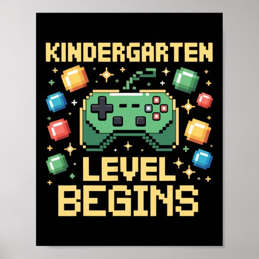 Eerste dag van de kleuterklas begint met gamen Gam Poster (Voorkant)