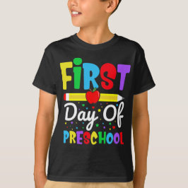 Eerste dag van de kleuterregenboog Pre-K-kinderen T-shirt