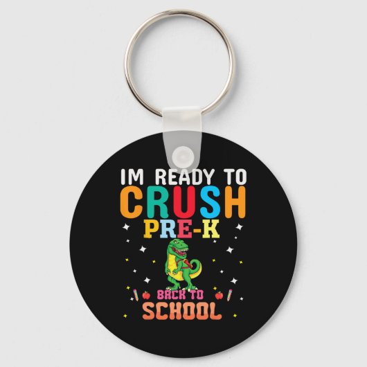 Eerste dag van de kleuters Prek Boys Back to Schoo Sleutelhanger (Voorkant)