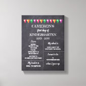 Eerste dag van de kleuterschool Chalkboard over mi Canvas Afdruk (Voorkant)