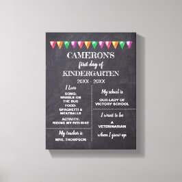 Eerste dag van de kleuterschool Chalkboard over mi Canvas Afdruk