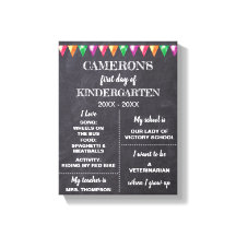 Eerste dag van de kleuterschool Chalkboard over mi