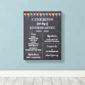 Eerste dag van de kleuterschool Chalkboard over mi Canvas Afdruk (Insitu (Houten vloer))
