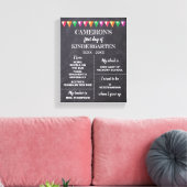 Eerste dag van de kleuterschool Chalkboard over mi Canvas Afdruk (Insitu (Woonkamer))