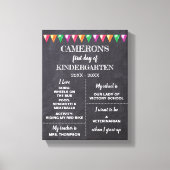 Eerste dag van de kleuterschool Chalkboard over mi Canvas Afdruk (Voorkant)