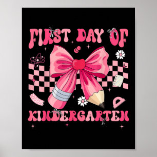 Eerste dag van de kleuterschool Coquette strik pot Poster