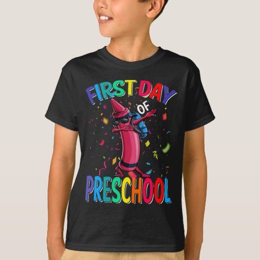 Eerste dag van de kleuterschool Crayon T-shirt (Voorkant)