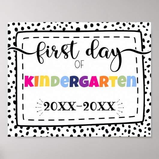 eerste dag van de kleuterschool foto prop bord poster (Voorkant)