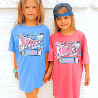 Eerste dag van de kleuterschool Kinderen Naam Teru T-shirt