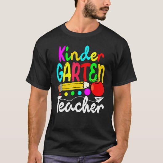 Eerste dag van de kleuterschool leraar terug naar  t-shirt (Voorkant)