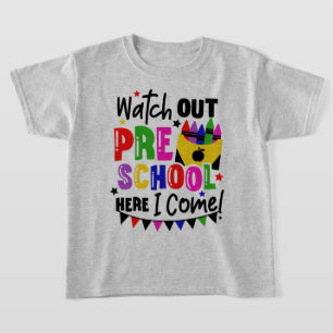 Eerste dag van de kleuterschool let op t-shirt