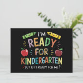 Eerste dag van de kleuterschool leuk terug naar sc kaart (Staand voorkant)