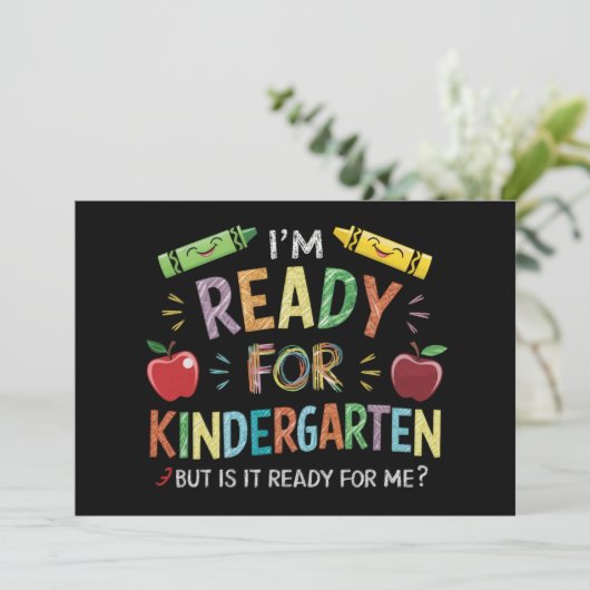 Eerste dag van de kleuterschool leuk terug naar sc kaart (Staand voorkant)