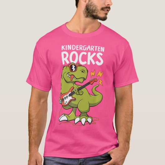 Eerste dag van de kleuterschool Rocks T-Rex Boy T-shirt (Voorkant)