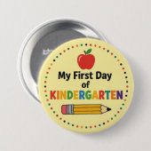 Eerste dag van de kleuterschool ronde button 7,6 cm (Voorkant /achterkant)