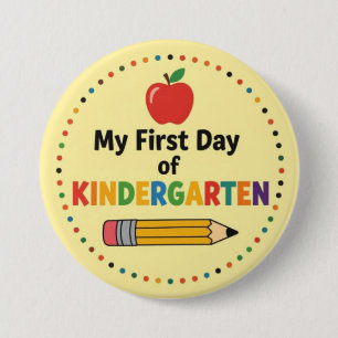 Eerste dag van de kleuterschool ronde button 7,6 cm