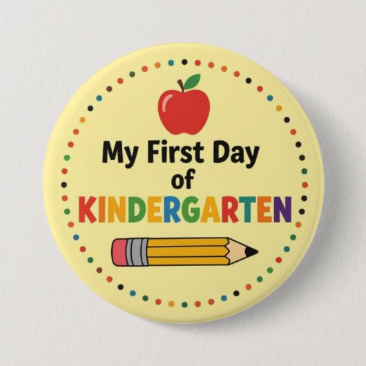 Eerste dag van de kleuterschool ronde button 7,6 cm (Voorkant)