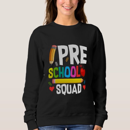 Eerste dag van de kleuterschool Squad Leraar Terug Trui (Voorkant)