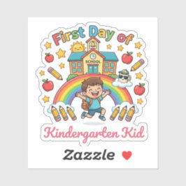 Eerste dag van de kleuterschool sticker voor terug