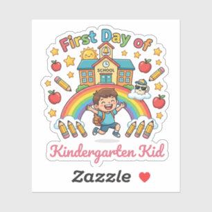 Eerste dag van de kleuterschool sticker voor terug