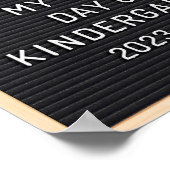 Eerste dag van de kleuterschool teken Eerste dag v Poster (Hoek)