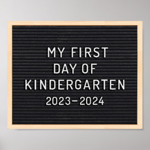 Eerste dag van de kleuterschool teken Eerste dag v Poster