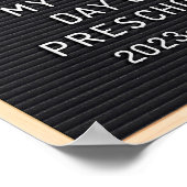 Eerste dag van de kleuterschool teken Eerste dag v Poster (Hoek)