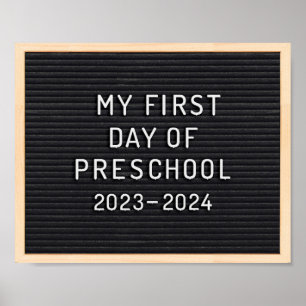 Eerste dag van de kleuterschool teken Eerste dag v Poster