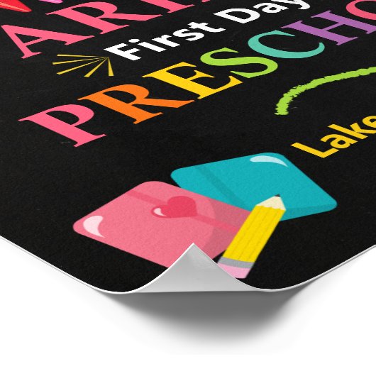 Eerste dag van de kleuterschool teken - Meisje Pre Poster (Hoek)