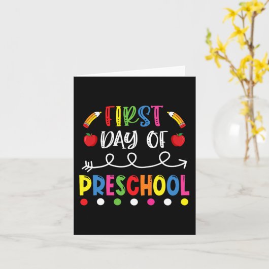 Eerste dag van de kleuterschool Terug naar school  Kaart (Gele Bloem)