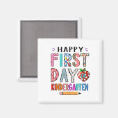Eerste dag van de kleuterschool terug naar school  magneet (Voorkant / Achterkant)
