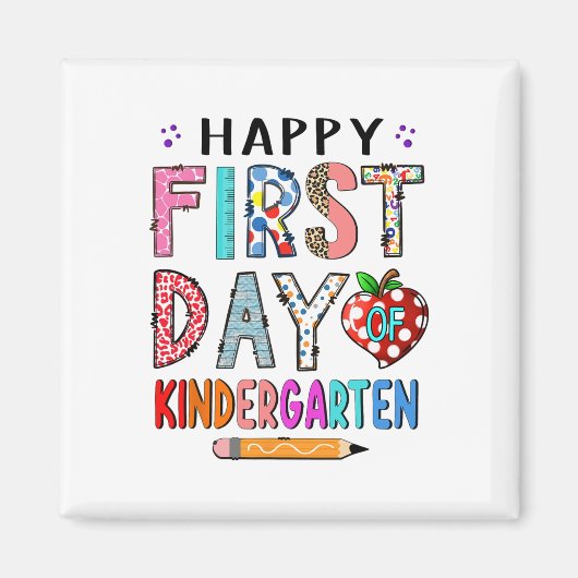 Eerste dag van de kleuterschool terug naar school  magneet (Voorkant)