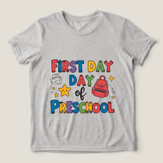 Eerste dag van de kleuterschool Tri-Blend shirt (Design voorkant)