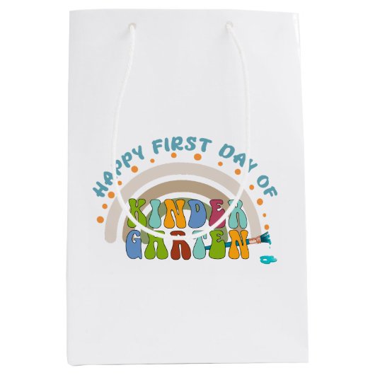 Eerste dag van de kleuterschool voor jongens en me medium cadeauzakje (Voorkant)