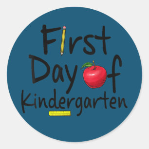 Eerste dag van de leerkracht Kindergarten Funny Sc Ronde Sticker