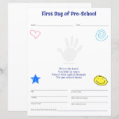 Eerste dag van de pre-school print (Voorkant / Achterkant)