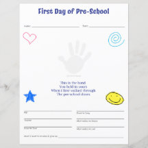 Eerste dag van de pre-school print