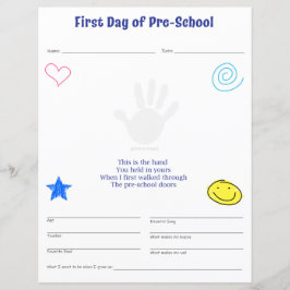 Eerste dag van de pre-school print