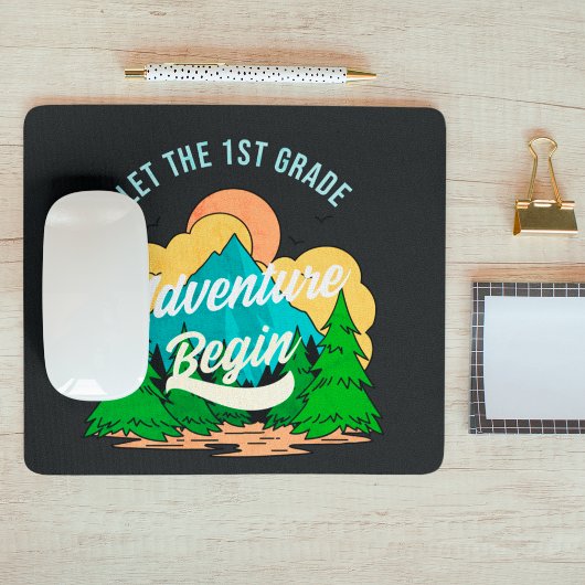 Eerste dag van de school 1e klas leraar waardering muismat