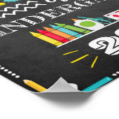 Eerste dag van de school bewerkbaar teken poster (Hoek)