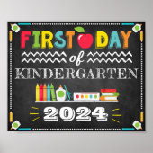 Eerste dag van de school bewerkbaar teken poster (Voorkant)