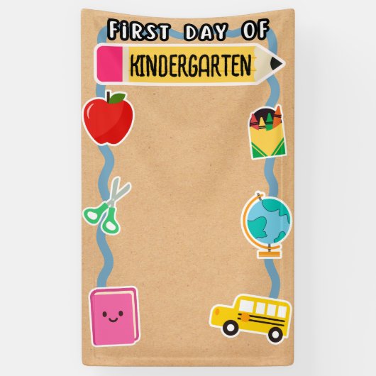 Eerste dag van de school foto achtergrond voor stu spandoek (Verticaal)