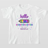 Eerste dag van de school gepersonaliseerde kleuter t-shirt (Laagn)